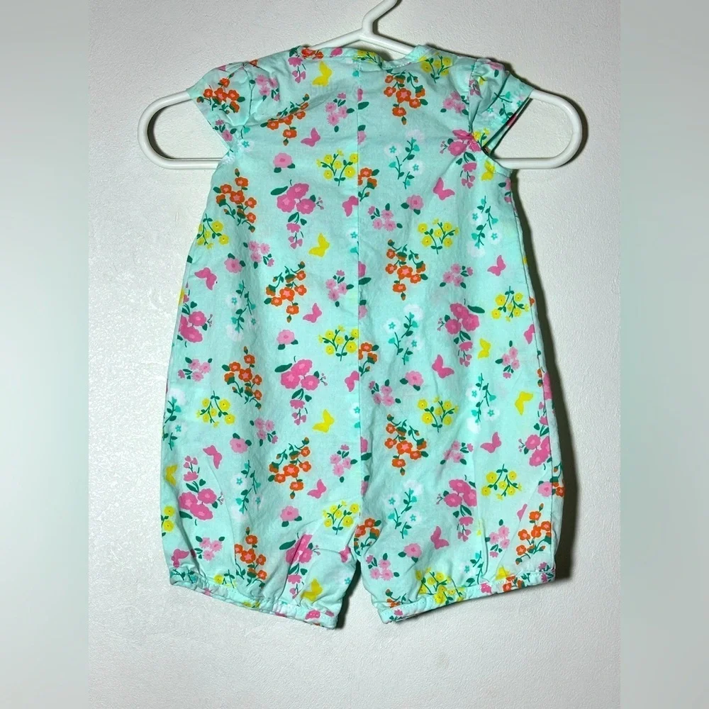 Carters Floral Baby Spring Romper with Butterfly 100% Cotton Size 0-3 months